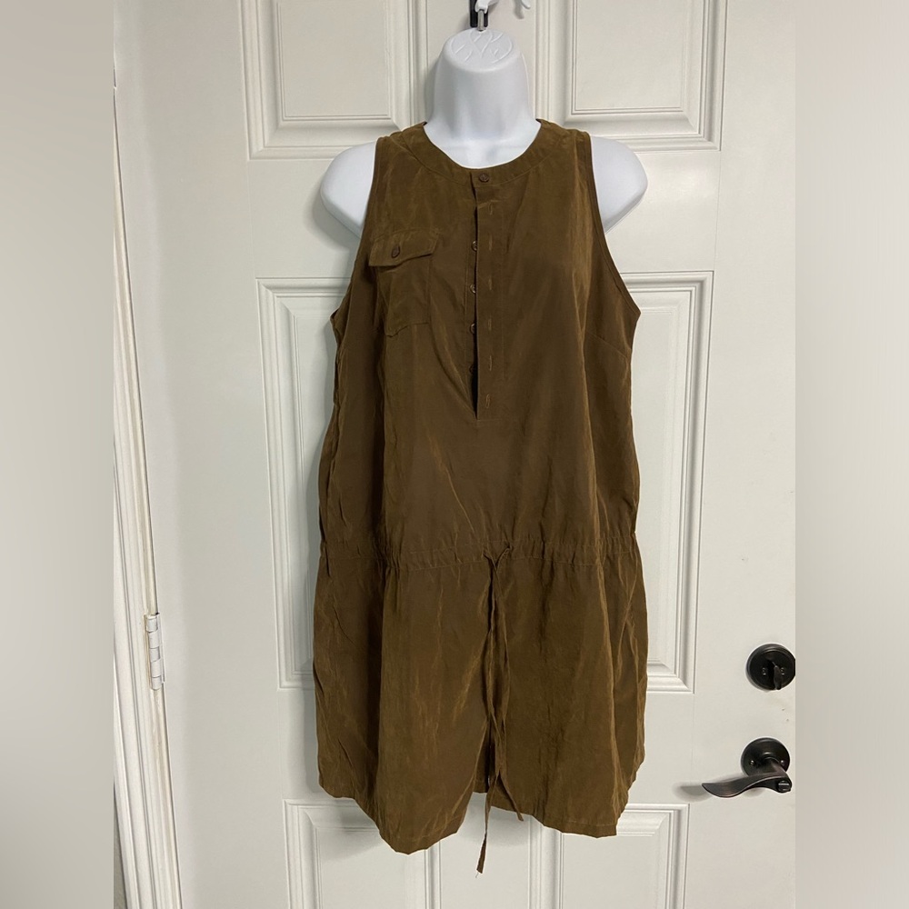 7- VERTY Chocolate Brown Satin Sleeveless Romper